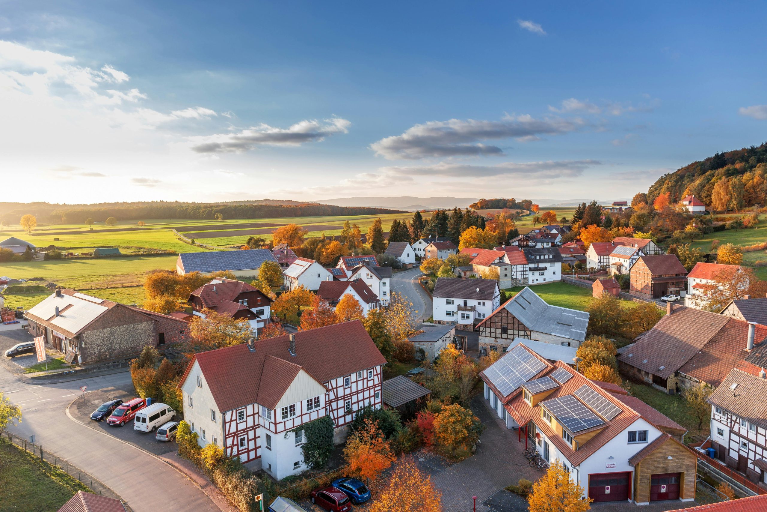 Top view of residential houses